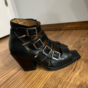 Fluevog NYC Sky House, Strappy Open-Toed Bootie, Black, 7